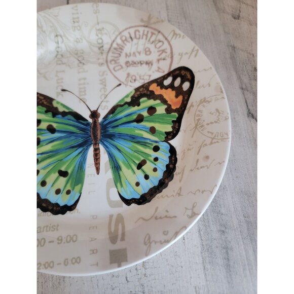 Pier 1 Imports butterfly postcard plate home decor - Picture 3 of 6